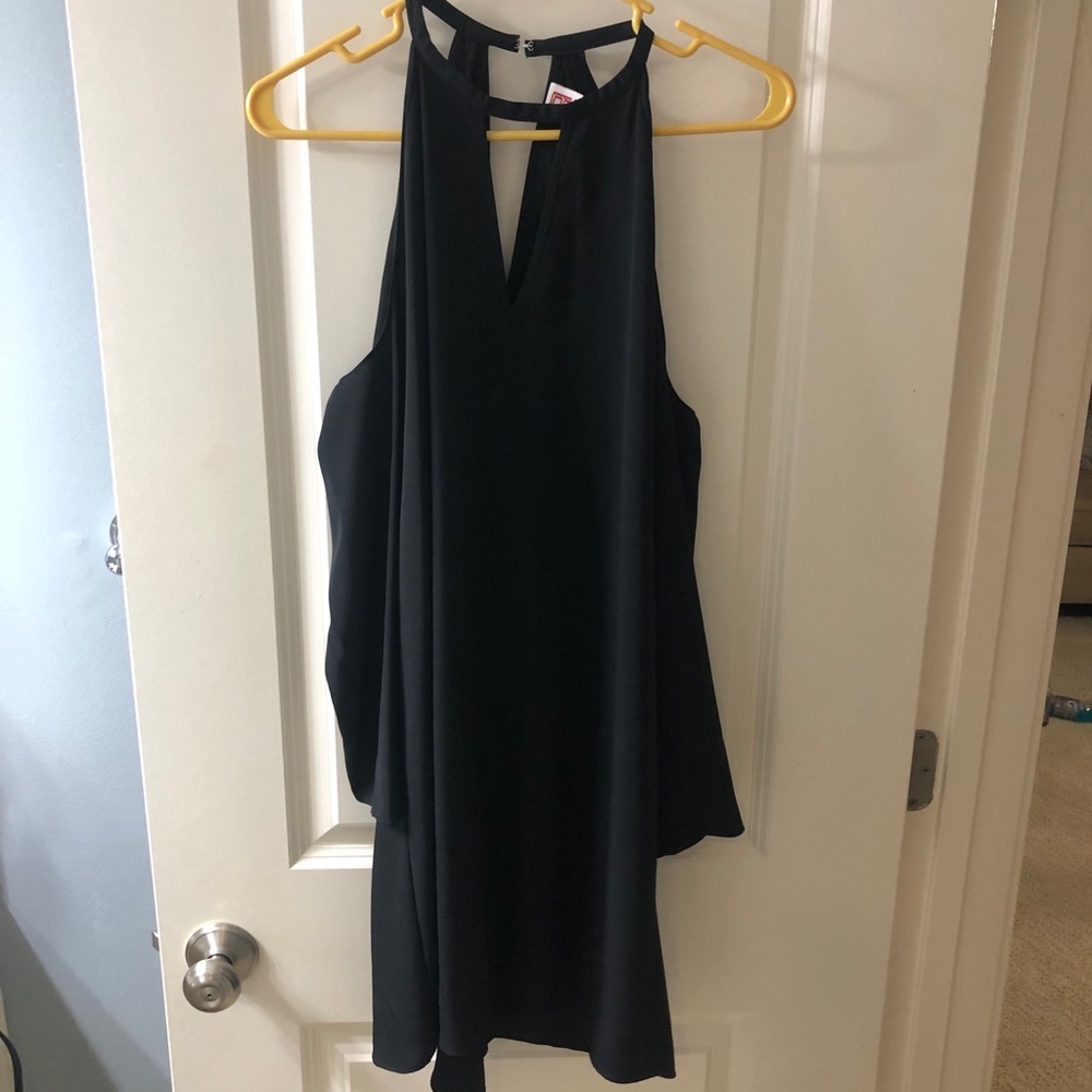 Black open shoulder dress